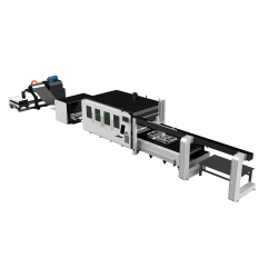 Geschlossene Faserlaser Schneidanlage CORMAK FIBER LF3015MB mit Blechband-Zuführung