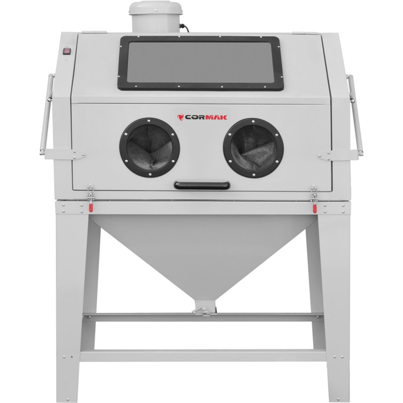 Kabinen-Sandstrahler CORMAK KDP450TOP 450L mit oberer Öffnung und Zyklonabscheider DC15