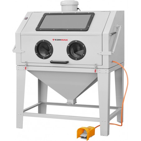 Kabinen-Sandstrahler CORMAK KDP450TOP 450L mit oberer Öffnung und Zyklonabscheider DC15