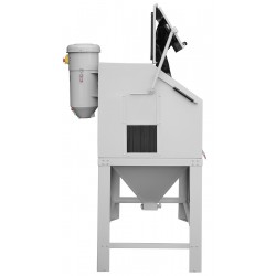 Kabinen-Sandstrahler CORMAK KDP350TOP PLUS 350L mit oberer Öffnung für Profile und Zyklonabscheider DC15