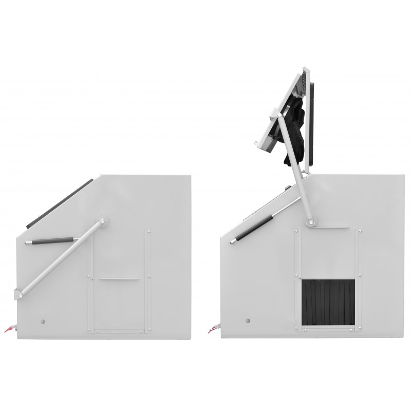 Kabinen-Sandstrahler CORMAK KDP350TOP PLUS 350L mit oberer Öffnung für Profile und Zyklonabscheider DC15