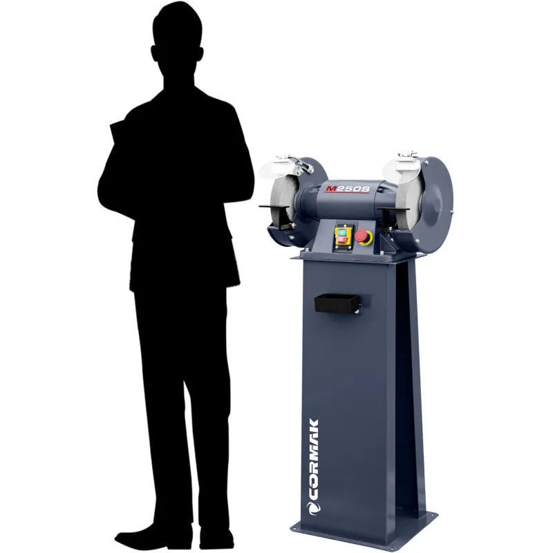 Industrie-Doppelschleifmaschine CORMAK M250S mit Untergestell
