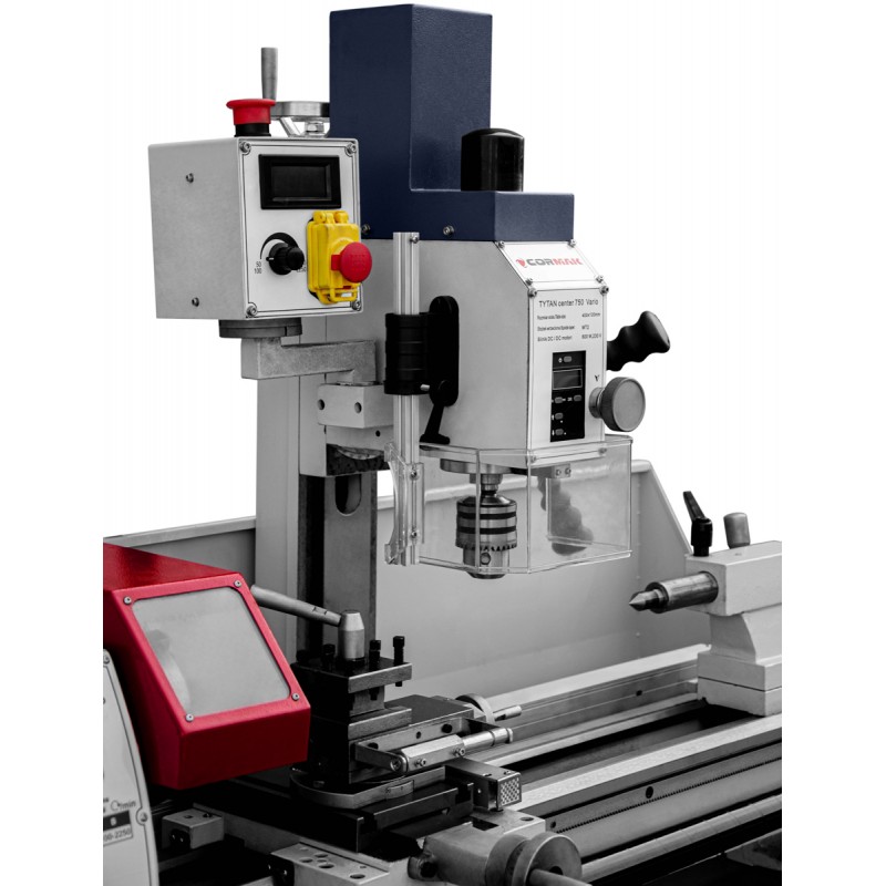 Dreh-Fräsmaschine CORMAK TYTAN Center 750 Vario + Drehmeißel + mitlaufende Körnerspitze