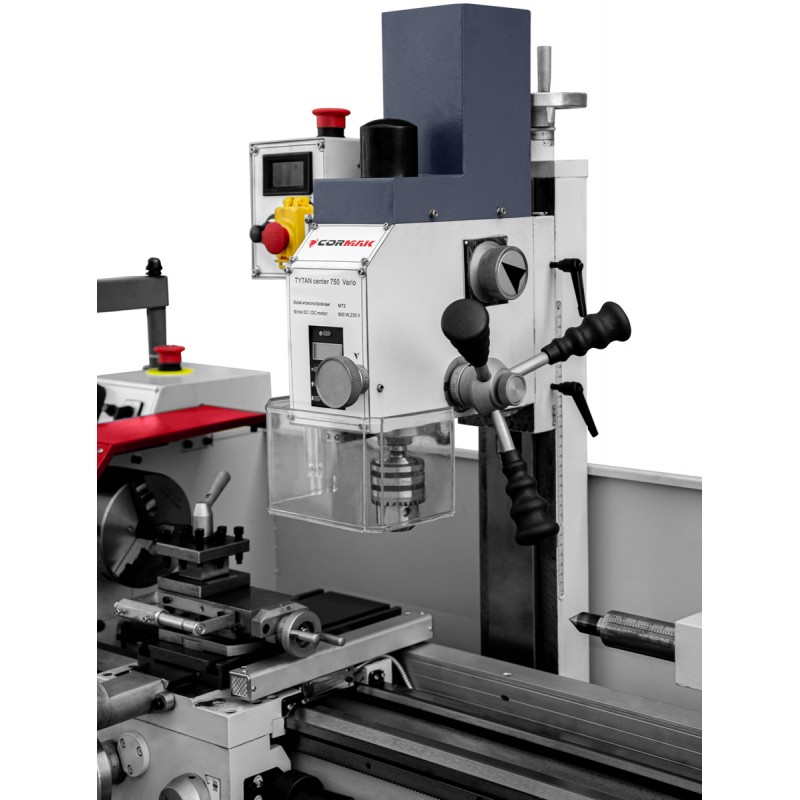 Dreh-Fräsmaschine CORMAK TYTAN Center 750 Vario + Drehmeißel + mitlaufende Körnerspitze