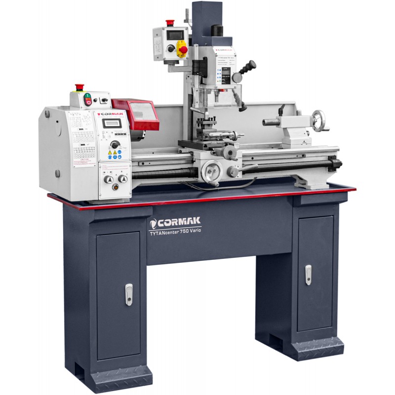 Dreh-Fräsmaschine CORMAK TYTAN Center 750 Vario + Drehmeißel + mitlaufende Körnerspitze
