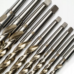 Geschliffener Bohrersatz CORMAK HSS MK2 & MK3 14,5–30mm 9-tlg.