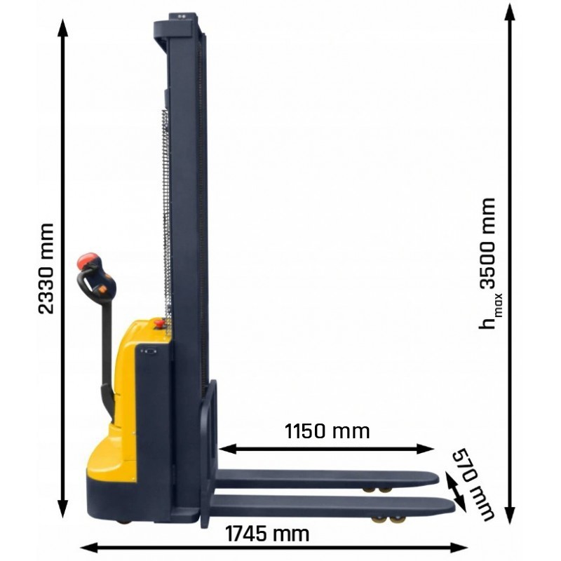 Elektrischer Hochhubwagen CORMAK Q12E35 (Tragkraft 1200kg, Hubhöhe 3500mm)