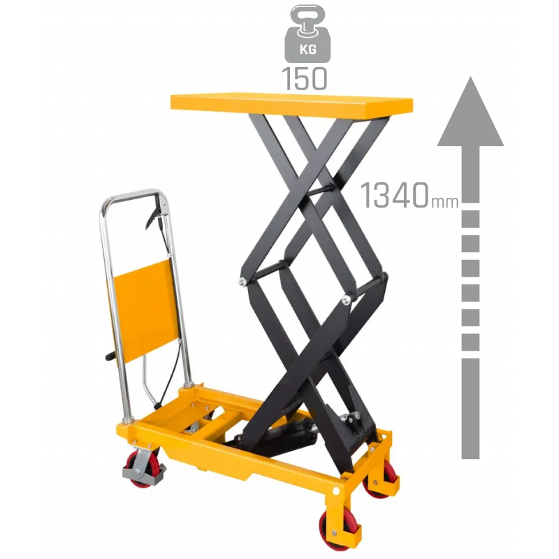 Scherenhubtisch CORMAK TA1513 (Tragkraft 150kg, Hubhöhe 1340mm)