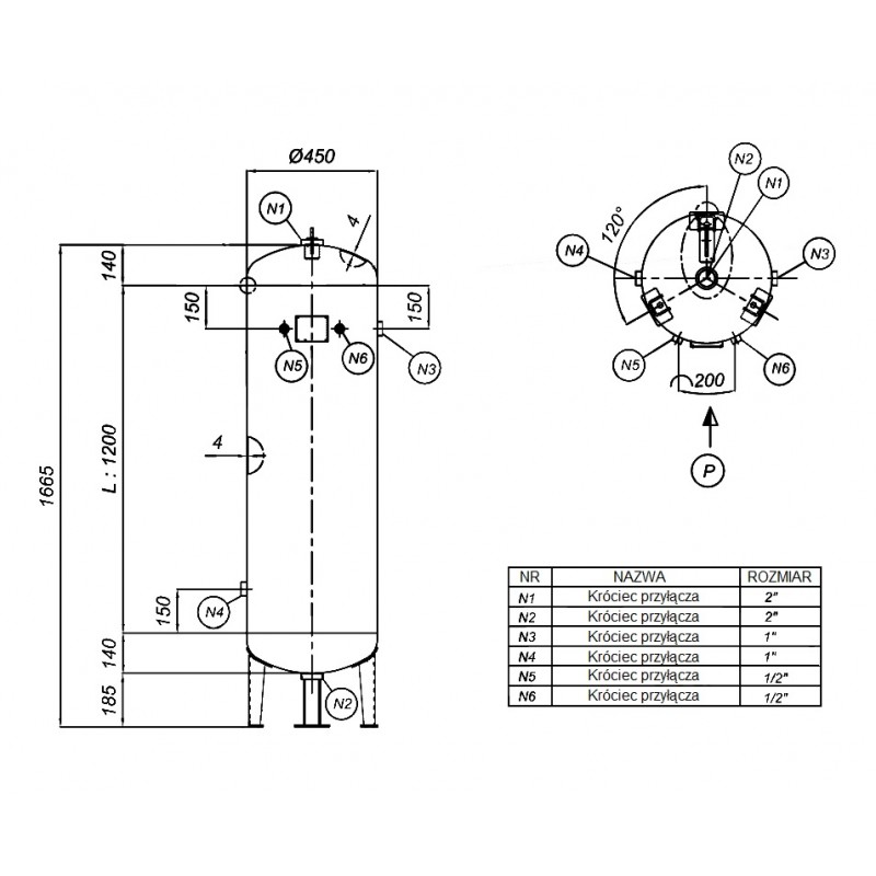 Schraubenkompressor mit 200L vertikalem Druckluftbehälter CORMAK LUFT 700 650L/min 5.5kW