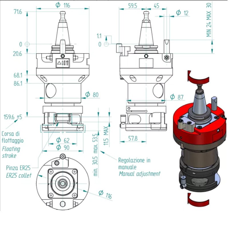 CNC-Aggregat ISO30 ER32 mit vertikaler Kompensation CORMAK B6314B0013