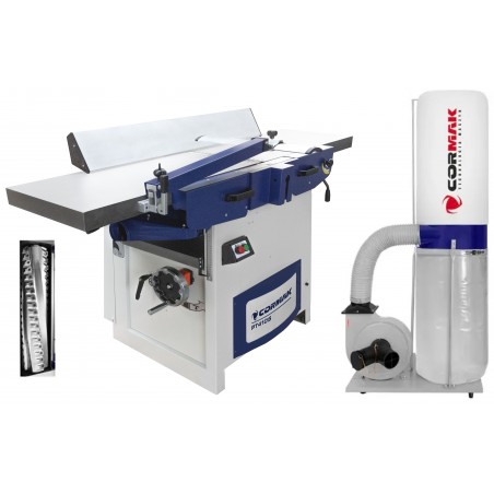 Abricht- und Dickenhobelmaschine CORMAK PT410S mit Spiralwelle + FM300 + Schlauch 3m