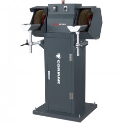 Industrie-Doppelschleifmaschine CORMAK BMS2080 mit Untergestell & Absauganlage für Metallspäne MDC1500 400V