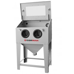 Sandstrahlkabine CORMAK KDP220TOP 220L mit oberer Öffnung und Absauganlage DC23