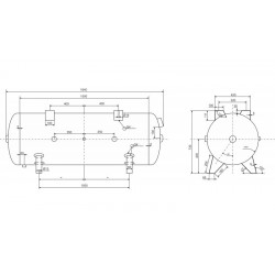 Schraubenkompressor mit Kältetrockner und 500L Druckluftbehälter CORMAK LUFT 700 COMPACT 650L/min 5.5kW