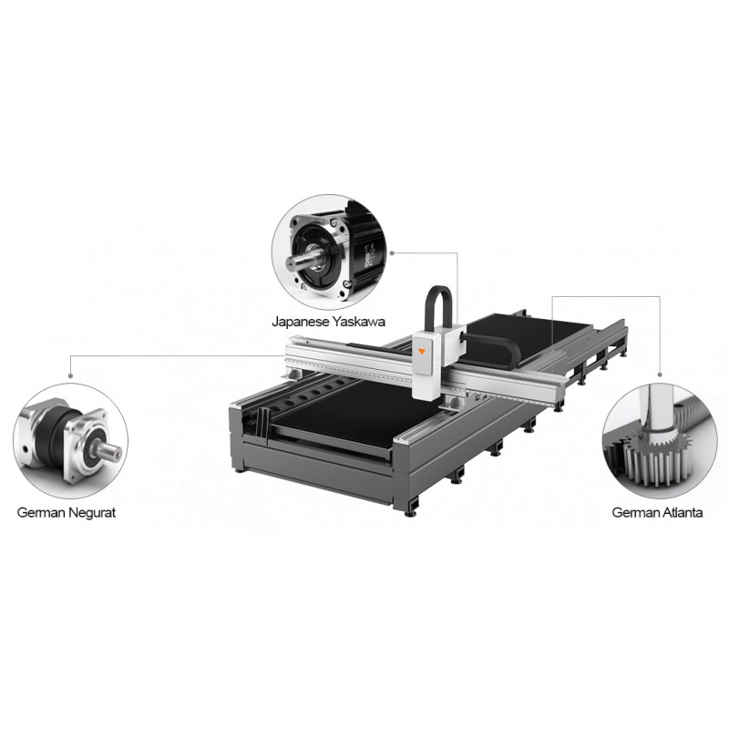 Geschlossene Faserlaser Schneidanlage mit Rohr- und Profilaufsatz CORMAK FIBER LF3015GEPR 4kW