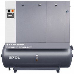 Schraubenkompressor mit Kältetrockner CORMAK THEOR 10 COMPACT - 7,5kW - 950L/min. 270L Druckluftbehälter