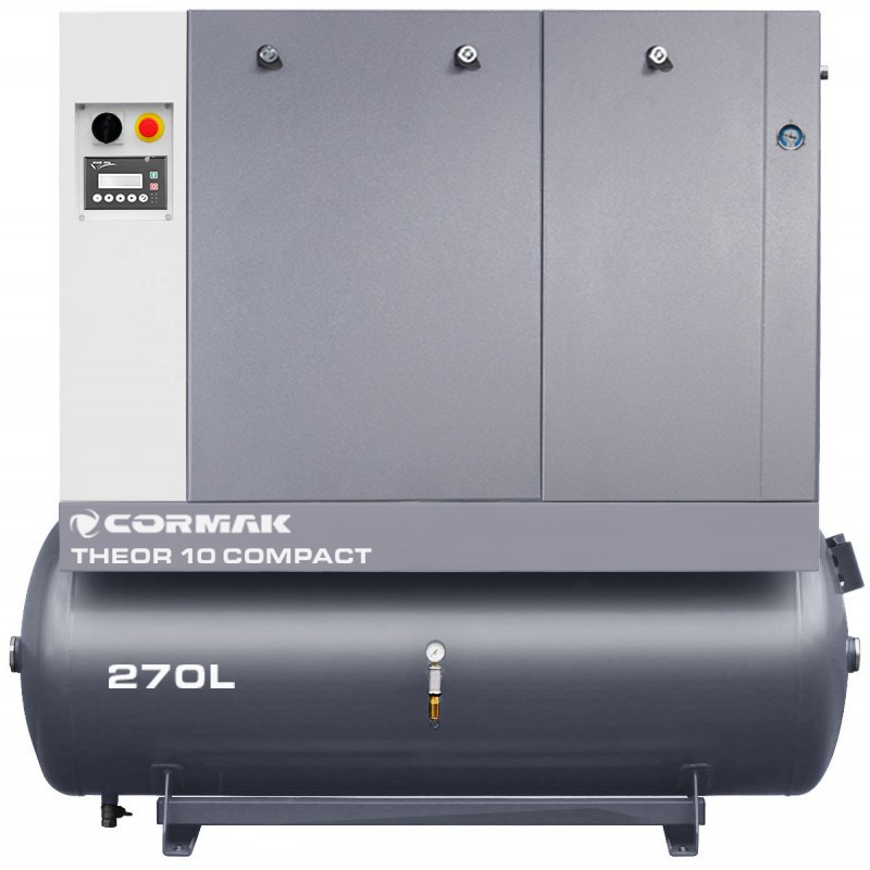 Schraubenkompressor mit Kältetrockner CORMAK THEOR 10 COMPACT - 7,5kW - 950L/min. 270L Druckluftbehälter