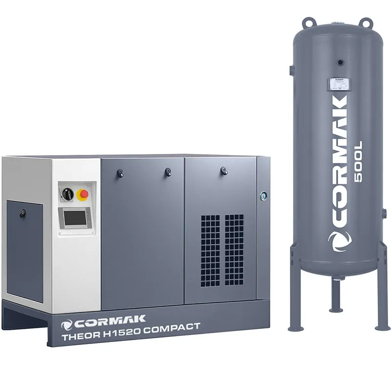 Hochdruck-Schraubenkompressor-Set THEOR H1520 COMPACT mit Kältetrockner und 500L Druckluftbehälter für Faserlaser