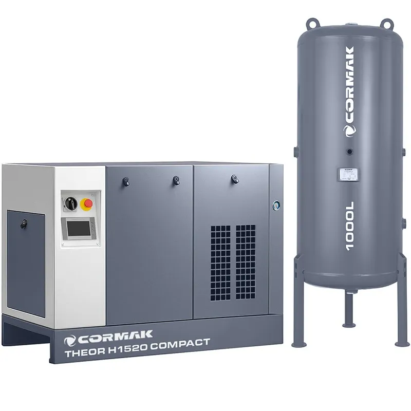 Satz Hochdruck-Schraubenkompressor THEOR H1515.8 COMPACT mit Kältetrockner und 1000L Druckluftbehälter für Faserlaser