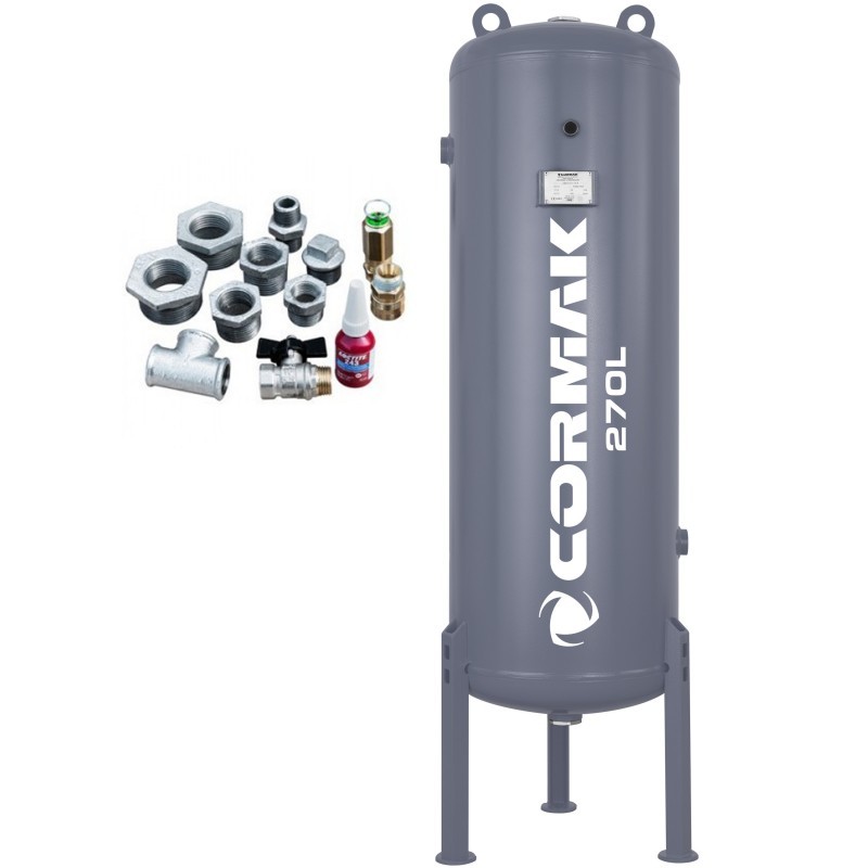 Schraubenkompressor mit Frequenzumrichter, Kältetrockner IZBERG N10S und 270L Druckluftbehälter LUFT 1000 950L/min 7.5kW