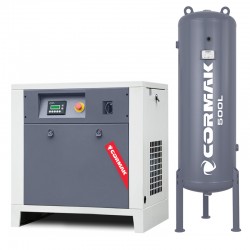 Schraubenkompressor mit 500L vertikalem Druckluftbehälter CORMAK LUFT 700 650L/min 5.5kW
