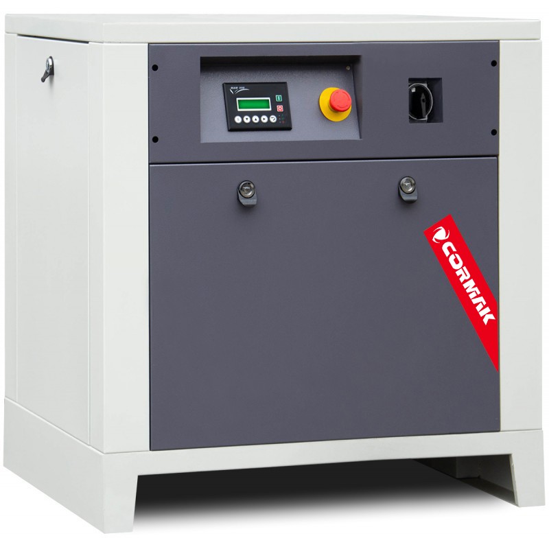 Schraubenkompressor mit Kältetrockner IZBERG N10S und 500L vertikalem Druckluftbehälter CORMAK LUFT 700 650L/min 5.5kW