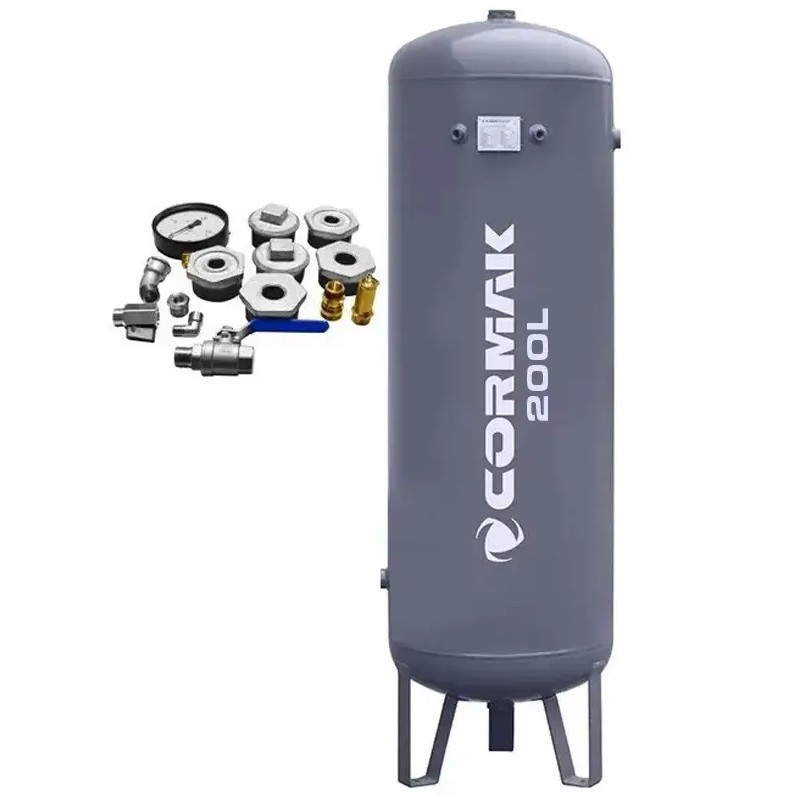 Schraubenkompressor mit Kältetrockner N10S und 200L vertikalem Druckluftbehälter CORMAK LUFT 700 VSD+PM 650L/min 5.5kW