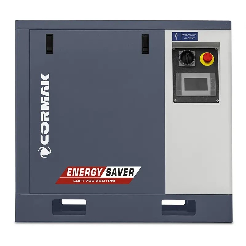 Schraubenkompressor mit Kältetrockner N10S und 200L vertikalem Druckluftbehälter CORMAK LUFT 700 VSD+PM 650L/min 5.5kW