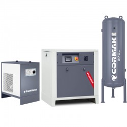 Schraubenkompressor mit Kältetrockner IZBERG N10S und 270L Druckluftbehälter LUFT 700 650L/min 5.5kW