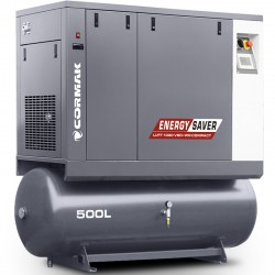 Schraubenkompressor mit Kältetrockner und 500L Druckluftbehälter CORMAK LUFT 1000 VSD+PM COMPACT 950L/min 7.5kW