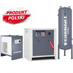 Schraubenkompressor mit Kältetrockner IZBERG N10S und 500L vertikalem Druckluftbehälter CORMAK LUFT 700 650L/min 5.5kW