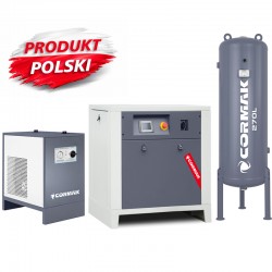 Schraubenkompressor mit Frequenzumrichter, Kältetrockner IZBERG N10S und 270L Druckluftbehälter LUFT 1000 950L/min 7.5kW