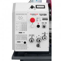 Konventionelle Universaldrehmaschine CORMAK 310×900 230V mit Untergestell + Drehmeißel + Mitlaufende Körnerspitze