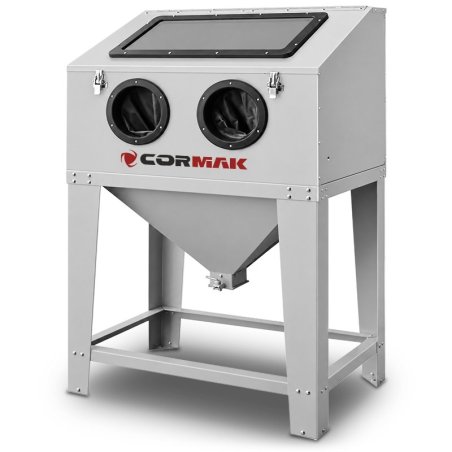 Sandstrahlkabine CORMAK KDP220TOP 220L mit oberer Öffnung und Absauganlage DC23