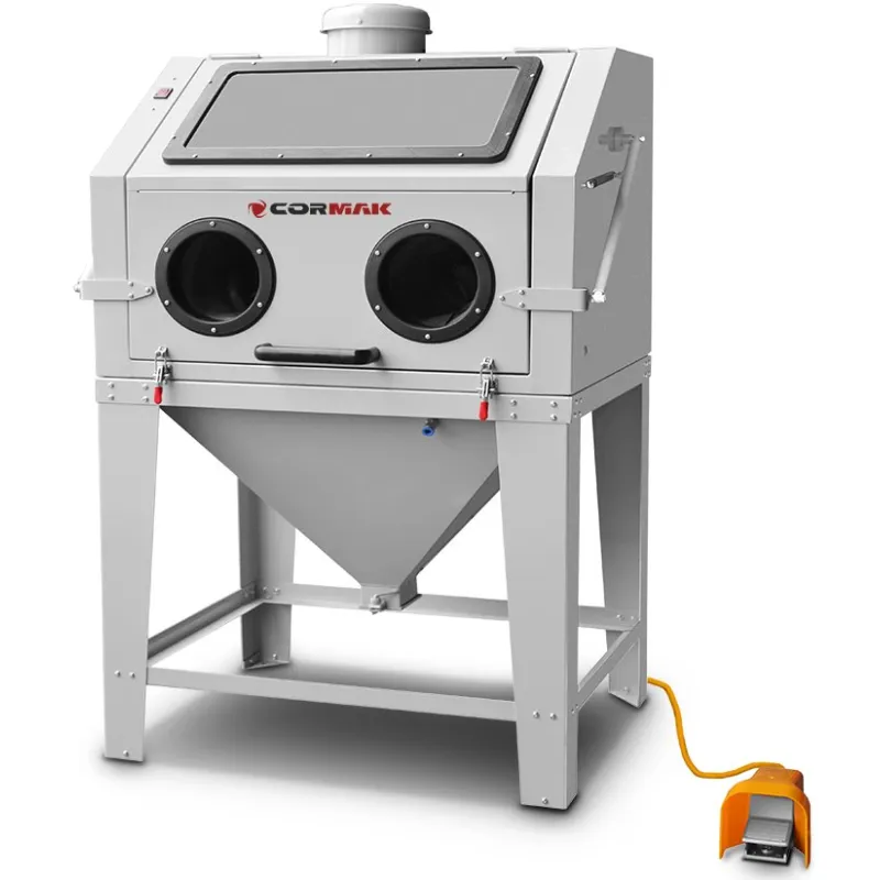 Kabinen-Sandstrahler CORMAK KDP350TOP 350L mit oberer Öffnung und Zyklonabscheider DC15