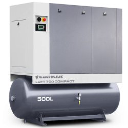 Schraubenkompressor mit Kältetrockner und 500L Druckluftbehälter CORMAK LUFT 700 COMPACT 650L/min 5.5kW