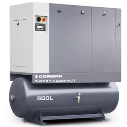 Schraubenkompressor mit Kältetrockner CORMAK THEOR 7,5 COMPACT - 5,5kW - 650L/min - 500L Druckluftbehälter