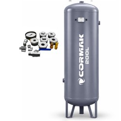 Druckluftbehälter 11bar 200L mit Zubehör für Kompressor