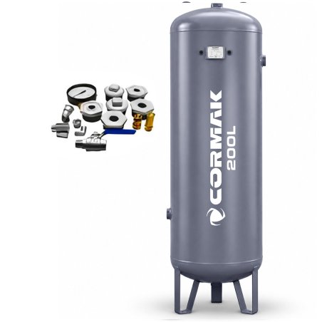 Druckluftbehälter 11bar 200L mit Zubehör für Kompressor