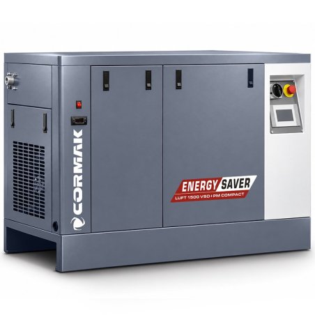 Schraubenkompressor mit Kältetrockner CORMAK LUFT 1500 VSD+PM COMPACT 1650L/min 11kW