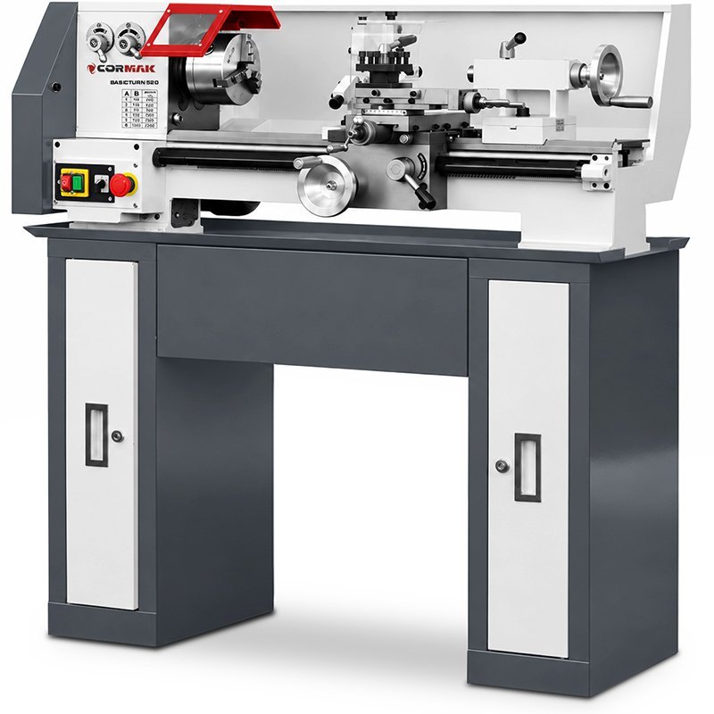 Konventionelle Universaldrehmaschine CORMAK Basic Turn 210x520 230V + Untergestell | Hersteller CORMAK