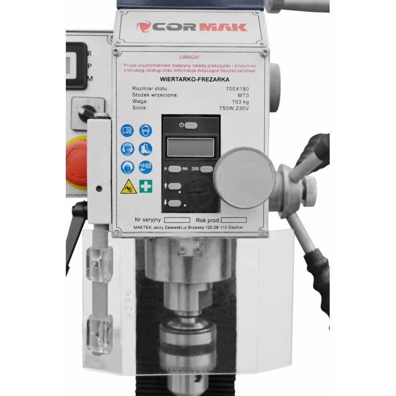 Fräs- und Bohrmaschine CORMAK HK25L VARIO mit Vorschub