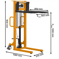 Hochhubwagen CORMAK P513 (Tragfähigkeit 500kg, Hubhöhe 1300mm)